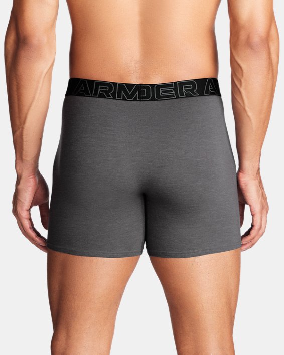 Men's UA Performance Cotton 6" 3-Pack Boxerjock® in Gray image number 1